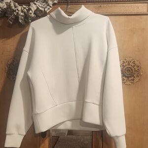 Calia White Mock Neck Sweatshirt Size L